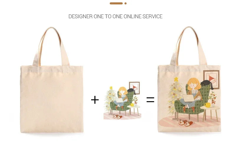 10 pcs Custom Logo Printed Plain Bulk Large Reusable Eco Friendly Cotton Canvas Tote Shopping Bag for Shopping School