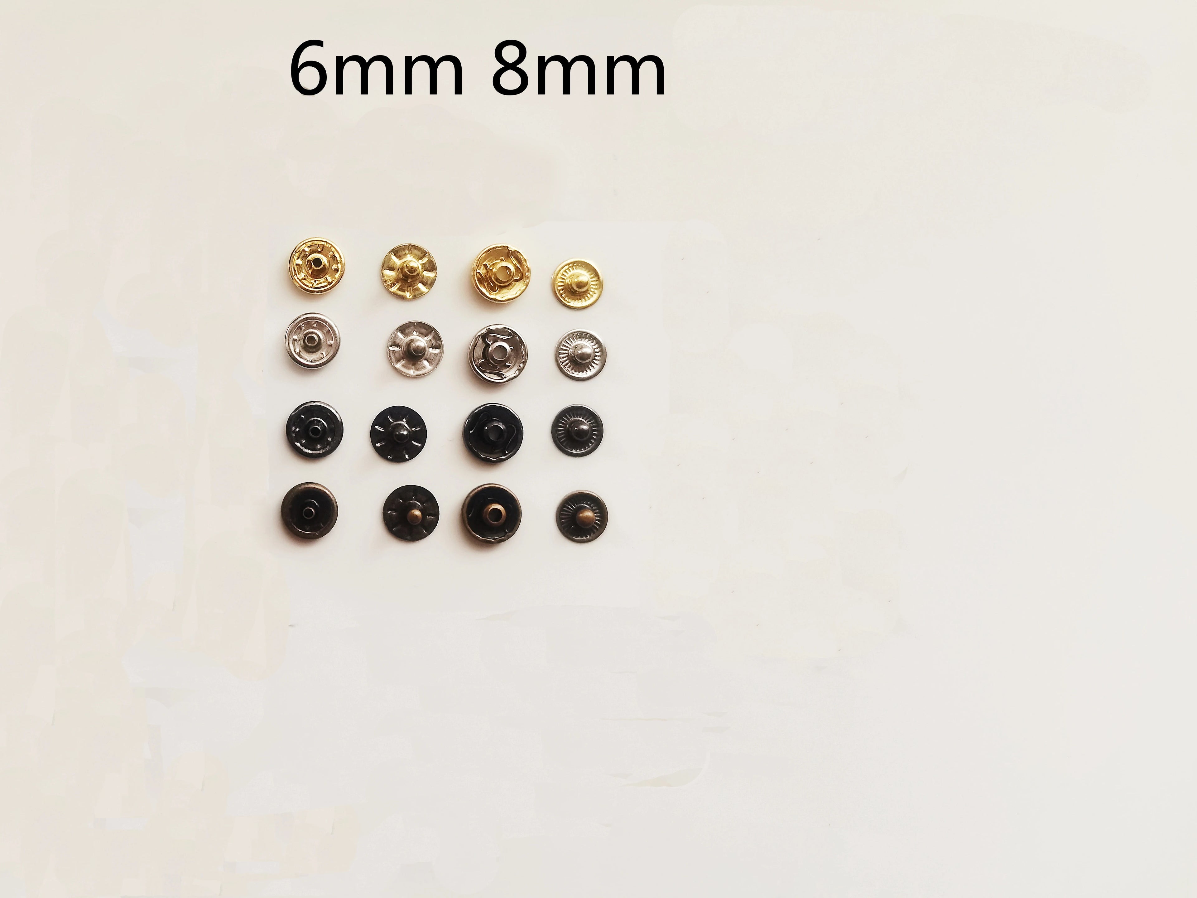 100-500Set 6mm 8mm Wholesale Mini Metal Snap Fasteners Snap Button Press Buckle For DIY Doll Clothing Garment Bag Shoes Crafts