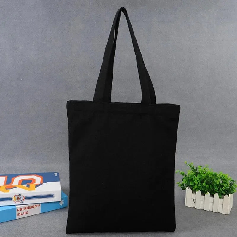 10 pcs Custom Logo Printed Plain Bulk Large Reusable Eco Friendly Cotton Canvas Tote Shopping Bag for Shopping School